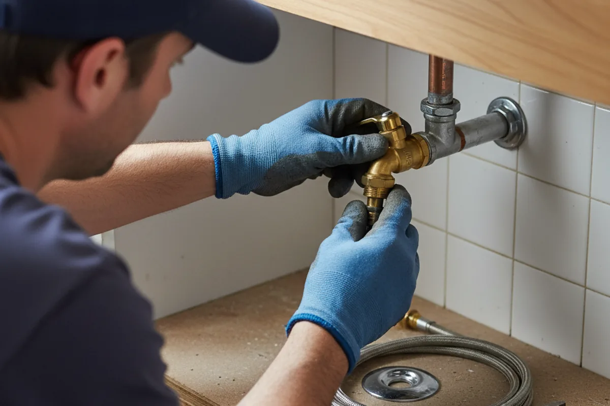 Shutoff valve and fitting work during Emergency Plumbing in Hollister